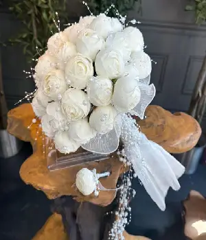 مدل دسته گل عروس پیونی